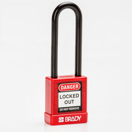 SFTY SECU PADLOCK 75MM ST SHA KD RED/6