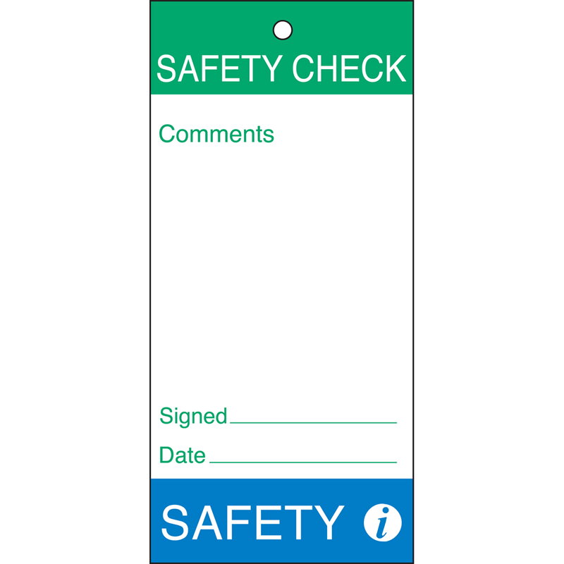 TAG-E- SAFETY CHECK..-75X160MM