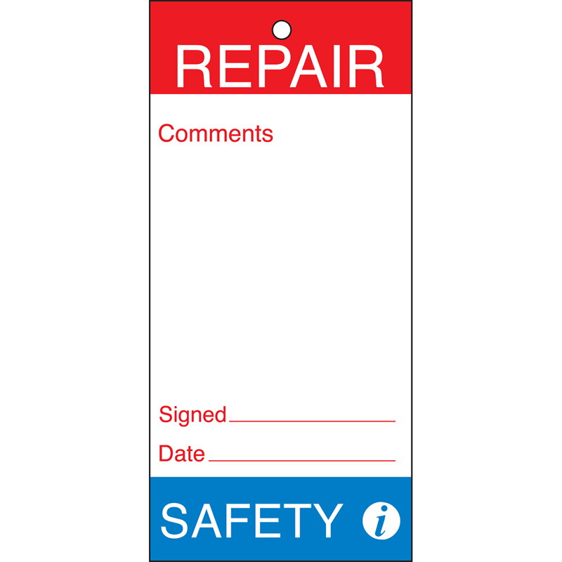 TAG-E- REPAIR SAFETY-75X160MM