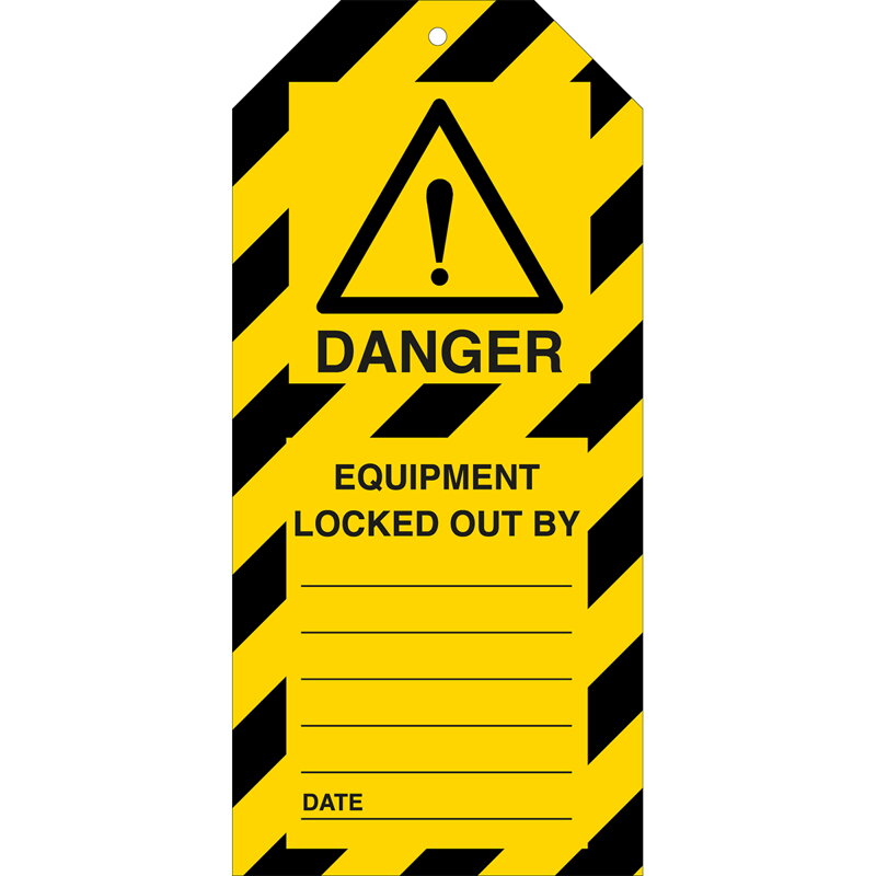LOCKOUT TAG EQUIPMENT LOCKED 110X50MM